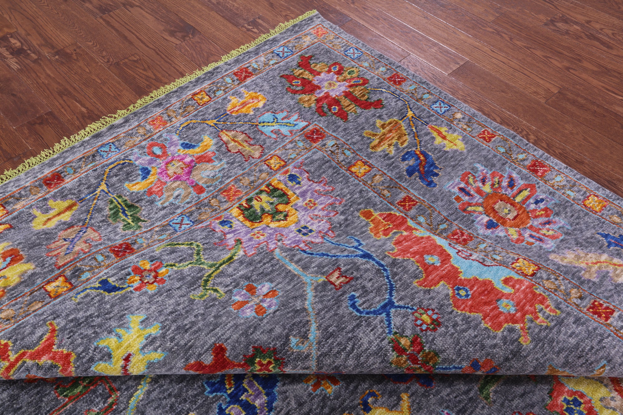 Grey Square Turkish Oushak Hand Knotted Wool Rug - 10' 1" X 10' 2" - Golden Nile