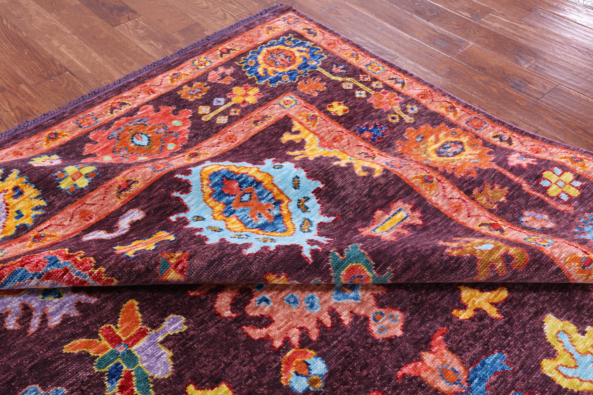 Square Turkish Oushak Handmade Wool Rug - 8' 7" X 9' 0" - Golden Nile