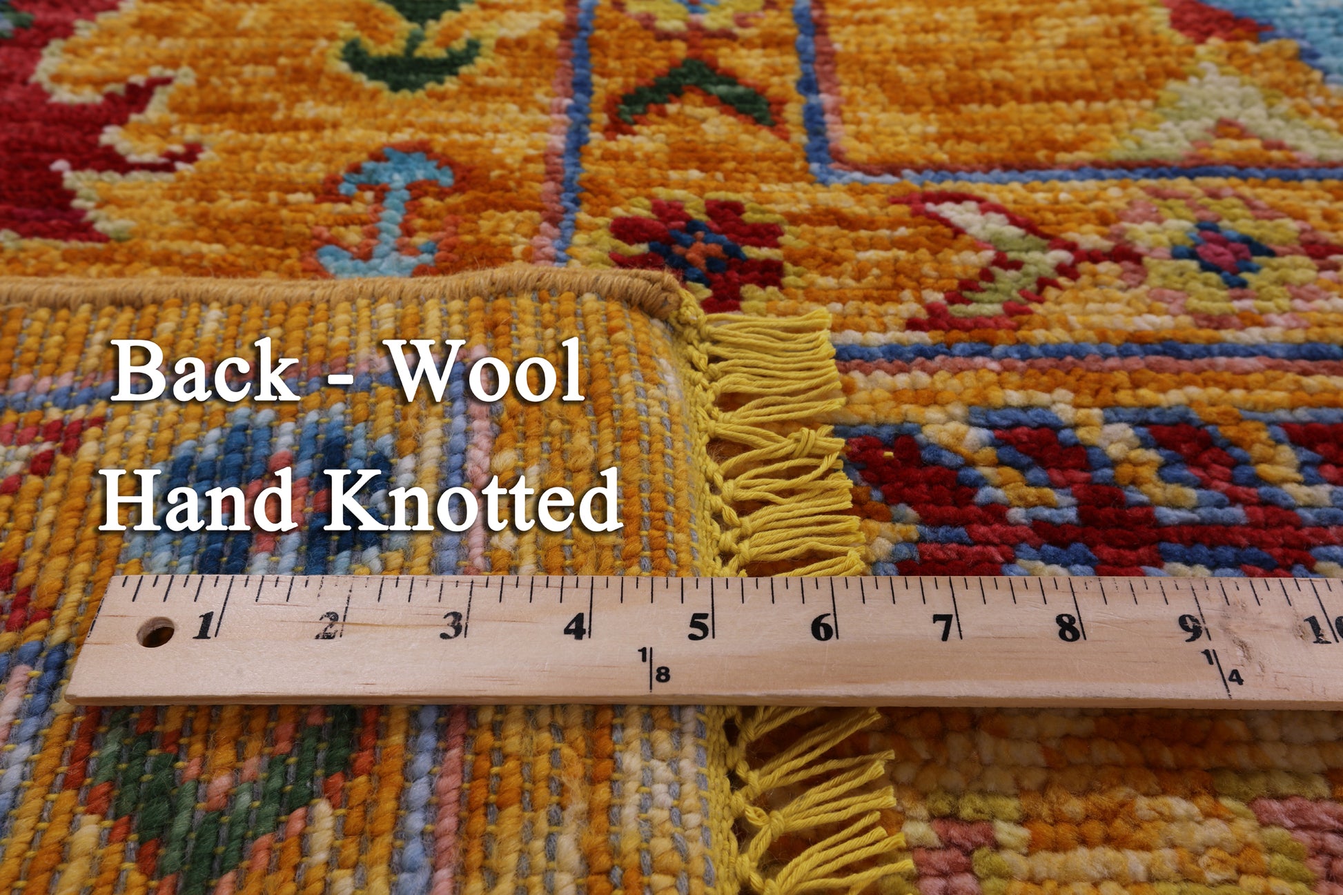 Gold Square Turkish Oushak Hand Knotted Wool Rug - 9' 0" X 9' 1" - Golden Nile