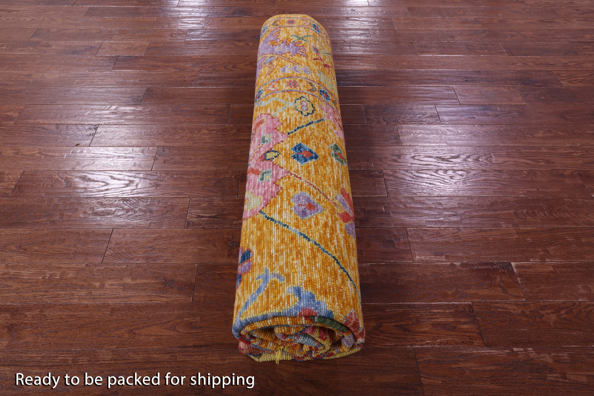 Gold Square Turkish Oushak Hand Knotted Wool Rug - 9' 0" X 9' 1" - Golden Nile