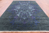 Green William Morris Handmade Wool Area Rug - 9' 3" X 12' 10" - Golden Nile