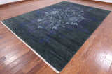 Green William Morris Handmade Wool Area Rug - 9' 3" X 12' 10" - Golden Nile
