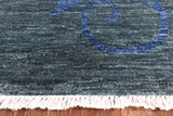 Green William Morris Handmade Wool Area Rug - 9' 3" X 12' 10" - Golden Nile