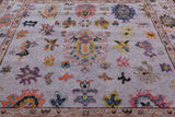 Grey Square Turkish Oushak Hand Knotted Wool Rug - 7' 11" X 8' 0" - Golden Nile