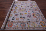 Grey Square Turkish Oushak Hand Knotted Wool Rug - 7' 11" X 8' 0" - Golden Nile