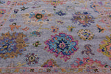 Grey Square Turkish Oushak Hand Knotted Wool Rug - 8' 1" X 8' 3" - Golden Nile