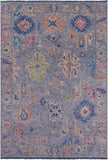Grey Turkish Oushak Hand Knotted Wool Rug - 6' 2" X 9' 0" - Golden Nile