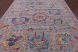 Grey Turkish Oushak Hand Knotted Wool Rug - 9' 1" X 11' 10" - Golden Nile