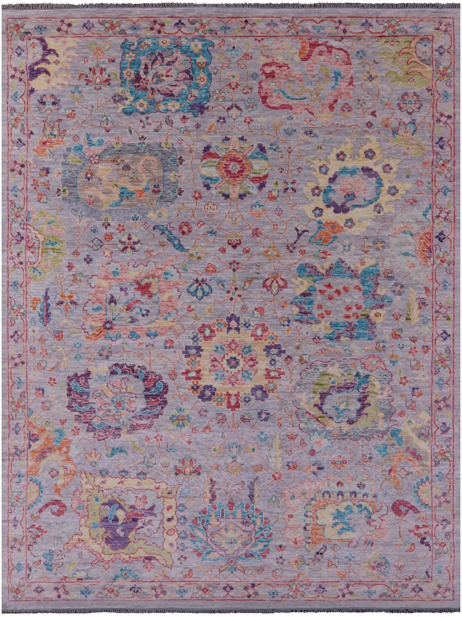 Grey Turkish Oushak Hand Knotted Wool Rug - 9' 1" X 11' 10" - Golden Nile