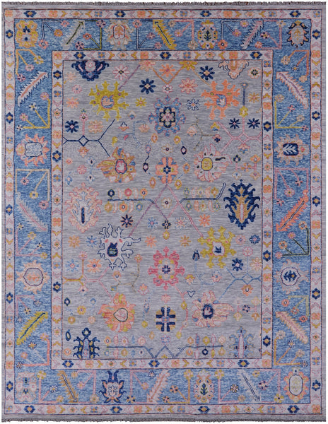 Grey Turkish Oushak Hand Knotted Wool Rug - 10' 4" X 13' 6" - Golden Nile