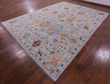 Grey Turkish Oushak Hand Knotted Wool Rug - 10' 2" X 13' 11" - Golden Nile