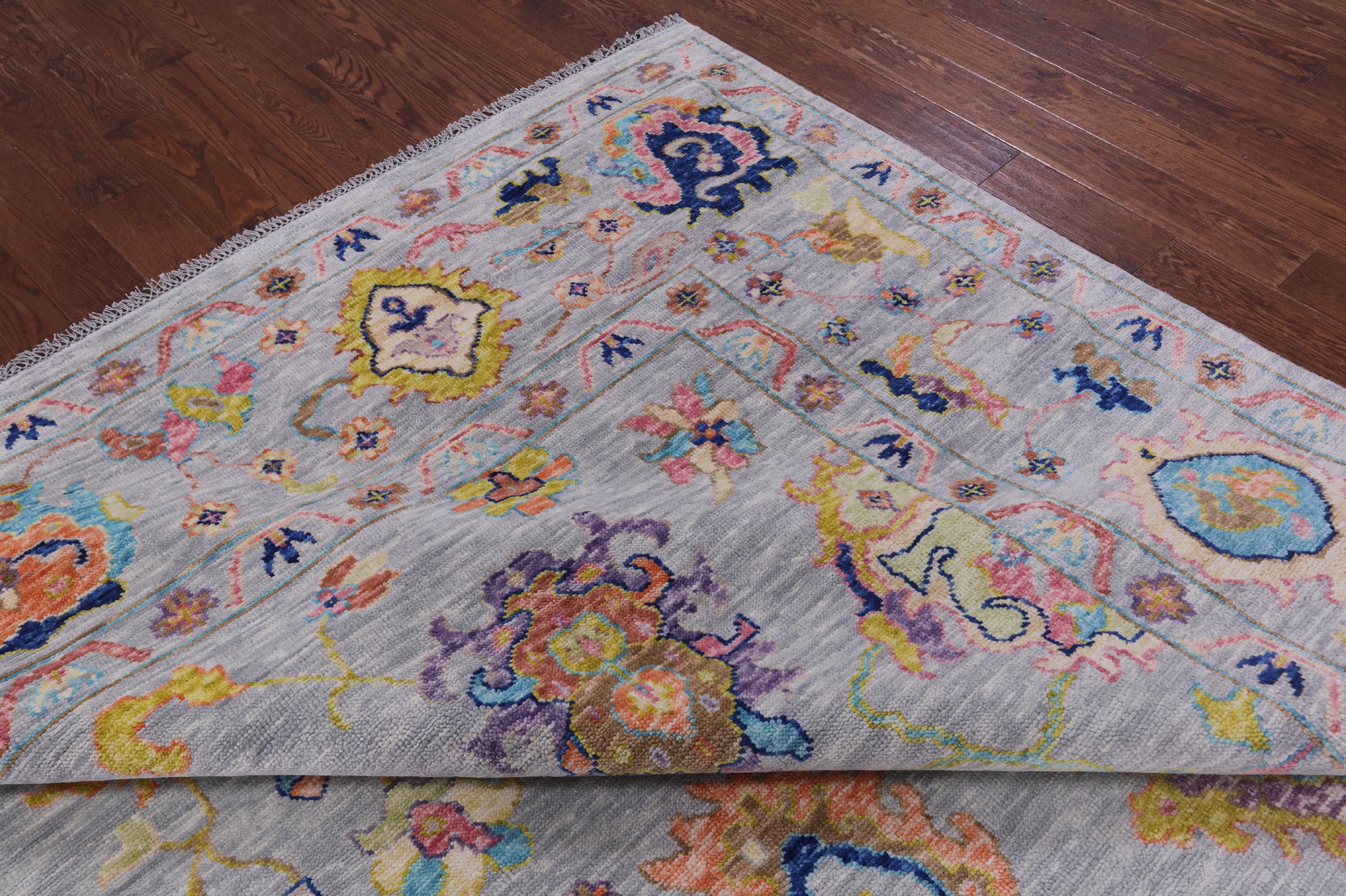 Grey Turkish Oushak Hand Knotted Wool Rug - 10' 2" X 13' 11" - Golden Nile