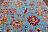 Blue Turkish Oushak Handmade Wool Rug - 8' 2" X 10' 4" - Golden Nile