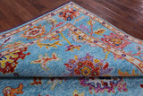 Blue Turkish Oushak Handmade Wool Rug - 8' 2" X 10' 4" - Golden Nile
