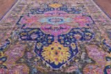 Blue Heriz Serapi Hand Knotted Wool Rug - 9' 2" X 12' 0" - Golden Nile