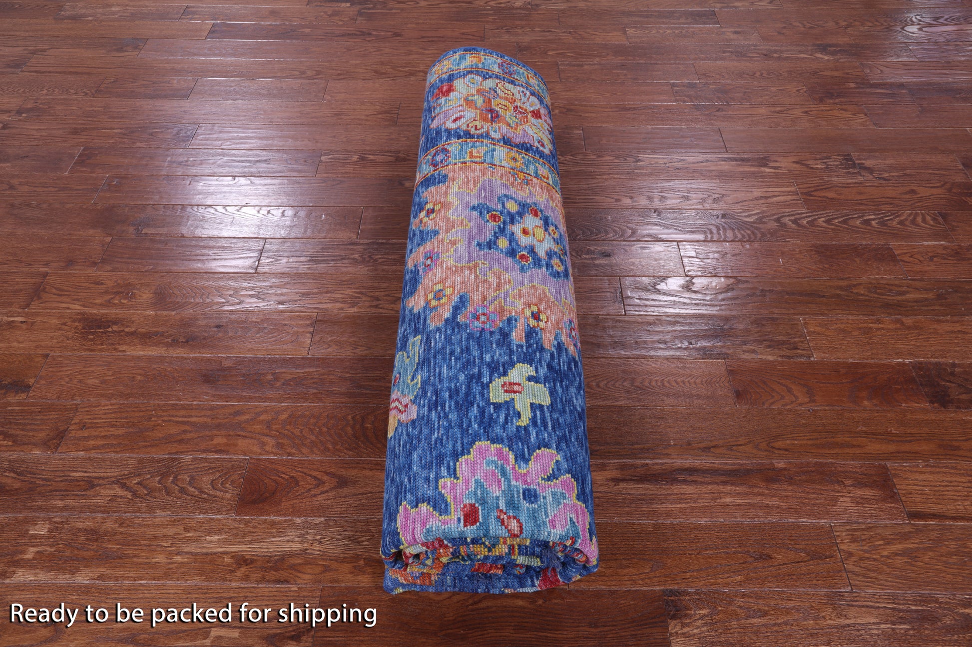 Blue Turkish Oushak Hand Knotted Wool Rug - 9' 2" X 11' 9" - Golden Nile