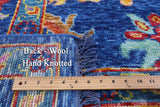 Blue Turkish Oushak Hand Knotted Wool Rug - 9' 2" X 11' 9" - Golden Nile