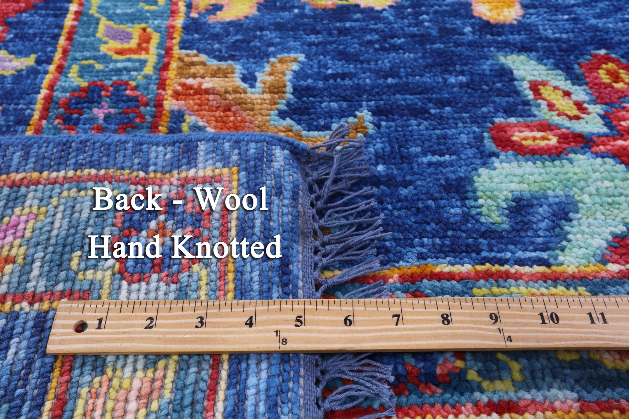 Blue Turkish Oushak Hand Knotted Wool Rug - 9' 2" X 11' 9" - Golden Nile