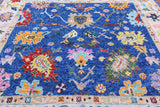 Blue Square Turkish Oushak Hand Knotted Wool Rug - 9' 1" X 9' 2" - Golden Nile