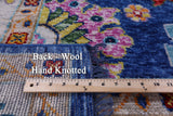 Blue Square Turkish Oushak Hand Knotted Wool Rug - 9' 1" X 9' 2" - Golden Nile