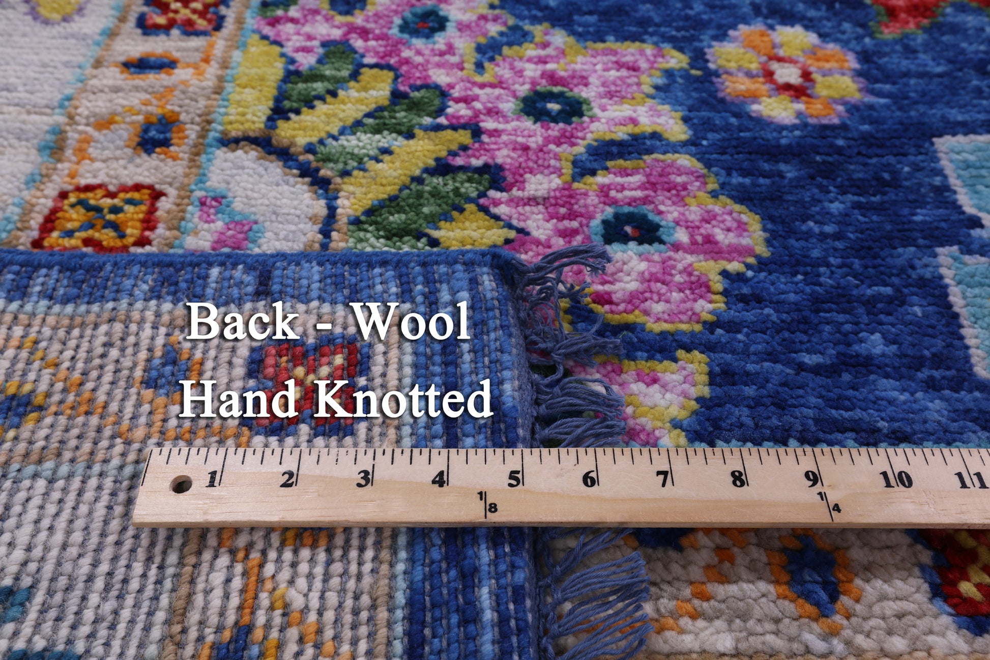 Blue Square Turkish Oushak Hand Knotted Wool Rug - 9' 1" X 9' 2" - Golden Nile