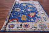 Blue Square Turkish Oushak Hand Knotted Wool Rug - 9' 1" X 9' 2" - Golden Nile