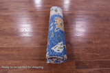 Blue Square Turkish Oushak Hand Knotted Wool Rug - 9' 1" X 9' 2" - Golden Nile