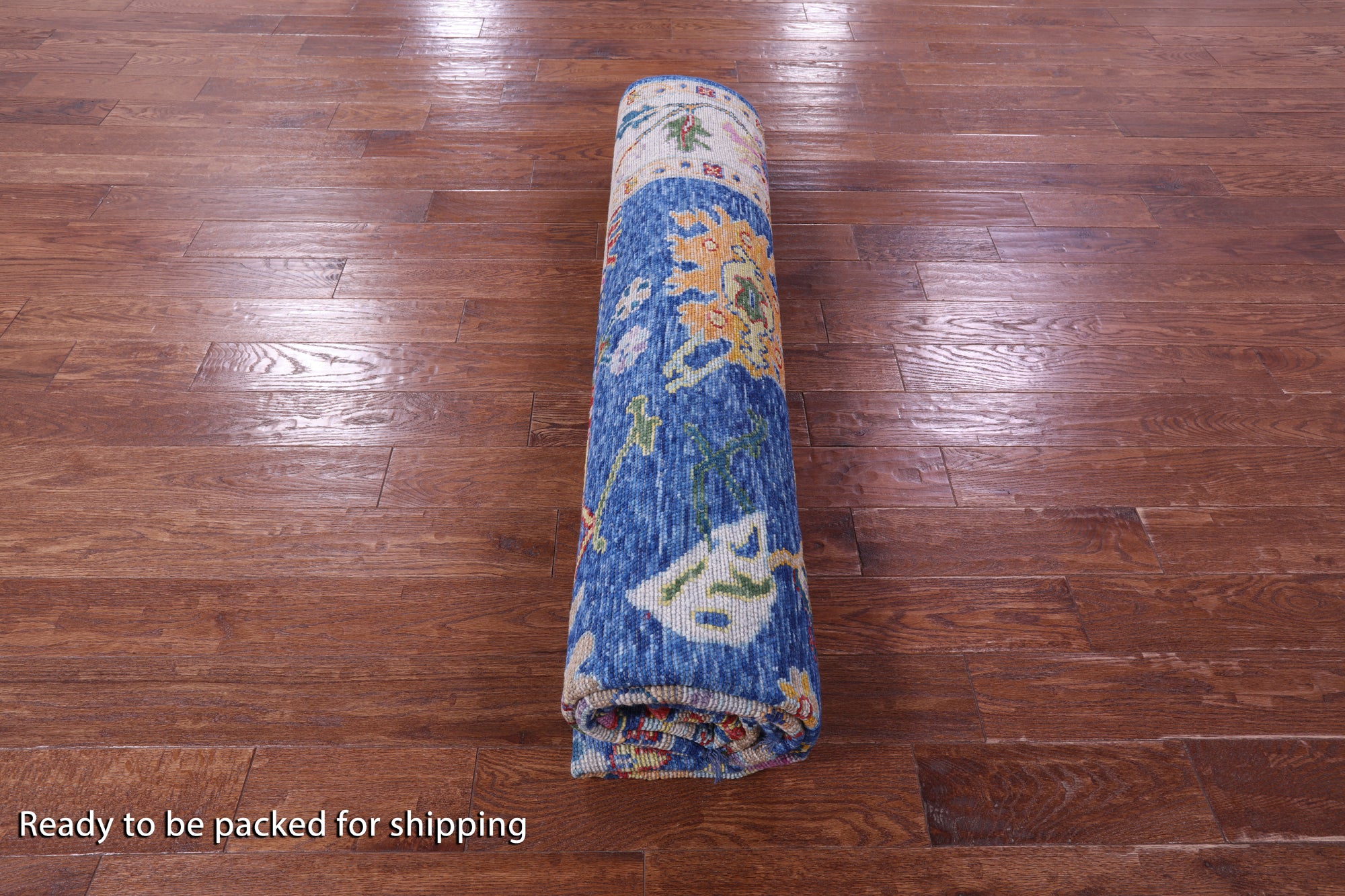 Blue Square Turkish Oushak Hand Knotted Wool Rug - 9' 1" X 9' 2" - Golden Nile