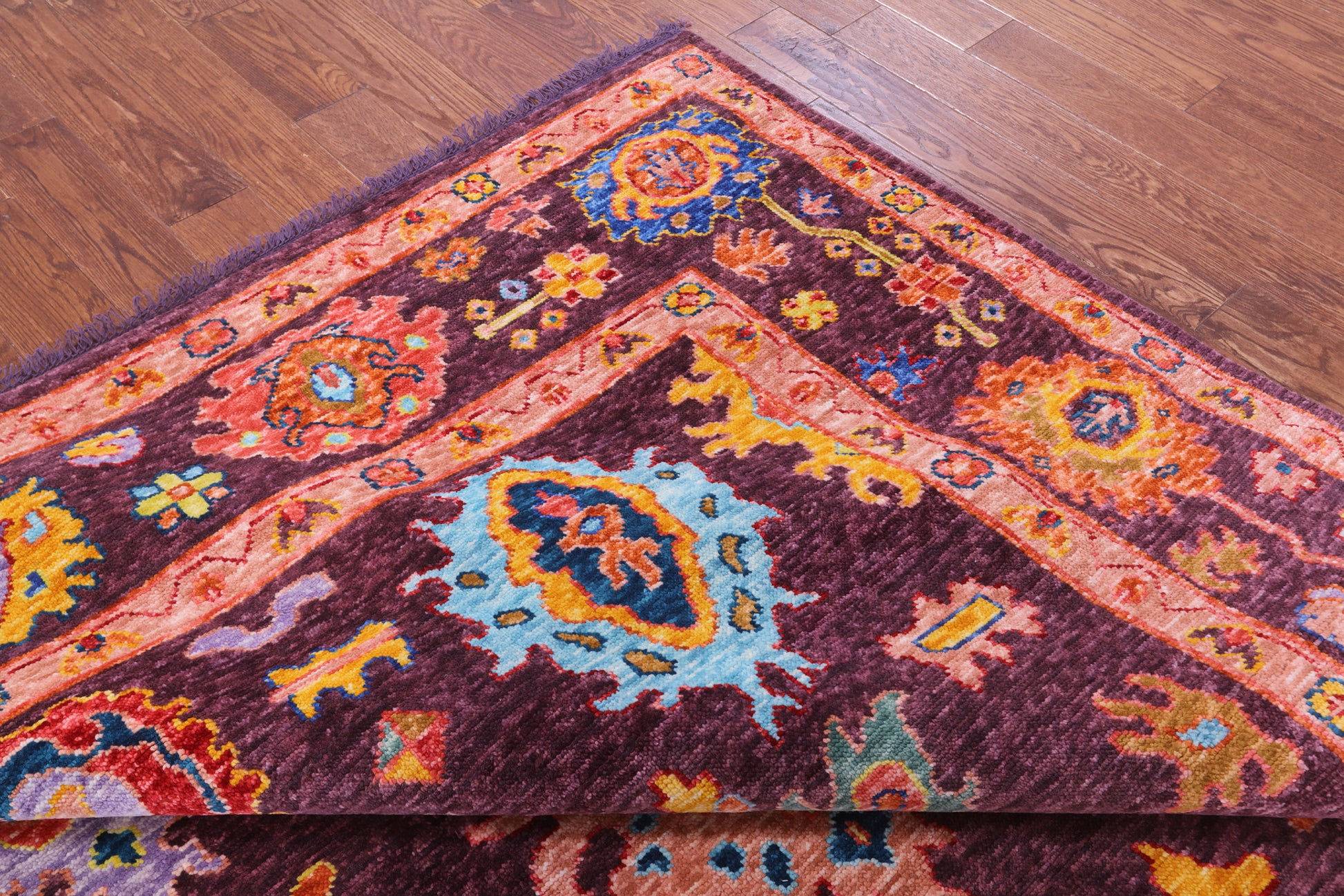 Square Turkish Oushak Hand Knotted Wool Rug - 8' 11" X 9' 1" - Golden Nile