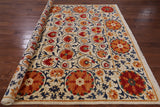 Square William Morris Handmade Wool Area Rug - 8' 1" X 8' 3" - Golden Nile