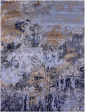 Abstract Contemporary Hand Knotted Wool & Silk Rug - 8' 10" X 12' 1" - Golden Nile