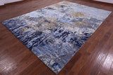 Abstract Contemporary Hand Knotted Wool & Silk Rug - 8' 10" X 12' 1" - Golden Nile