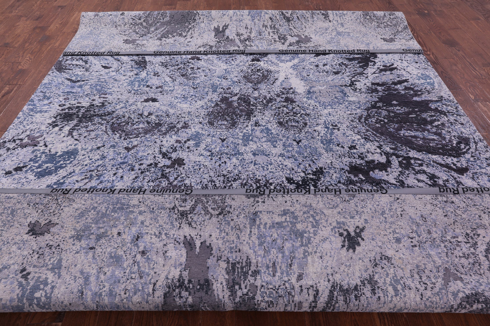 Contemporary Hand Knotted Wool & Silk Rug - 8' 11" X 12' 1" - Golden Nile
