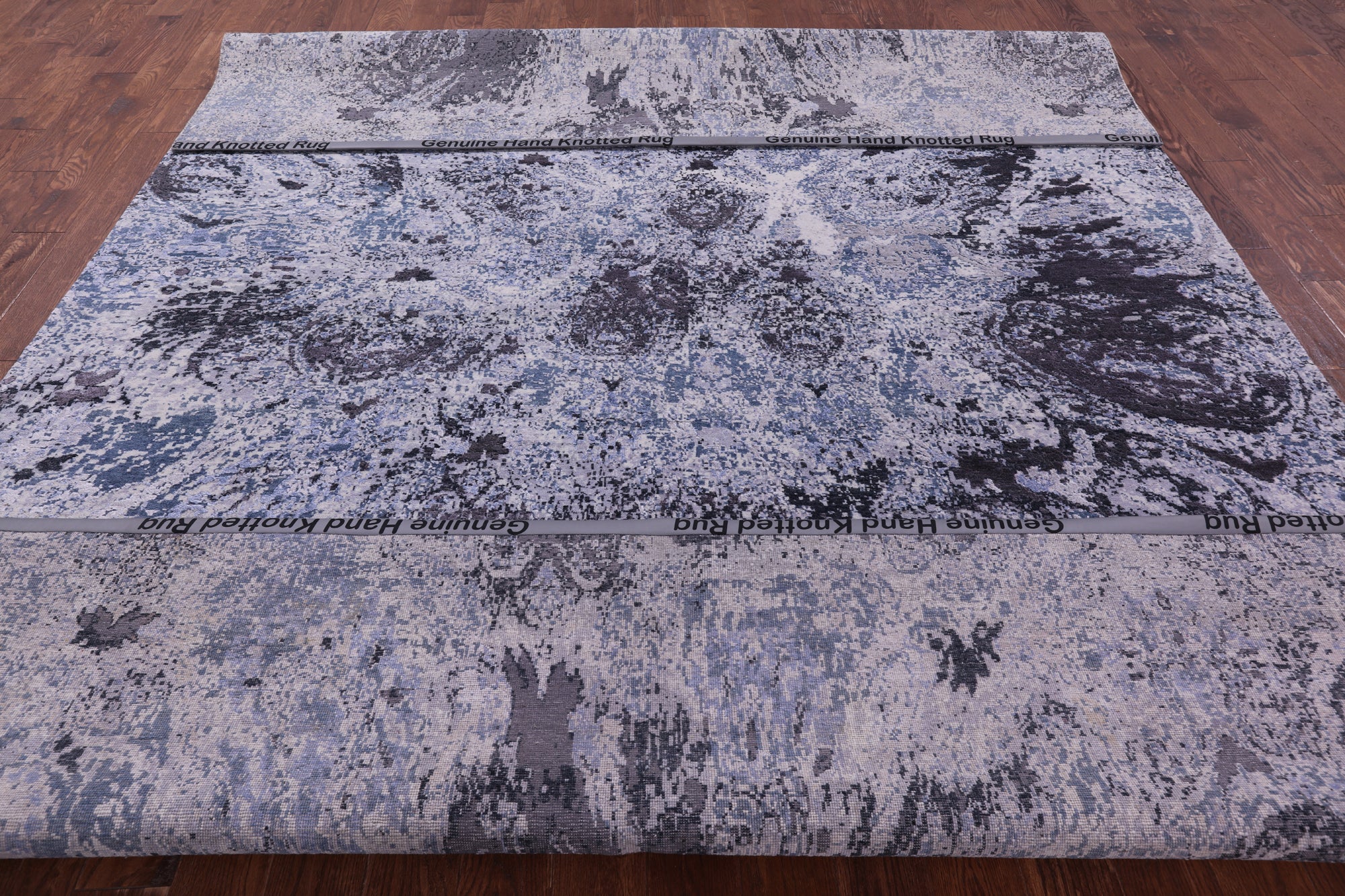 Contemporary Hand Knotted Wool & Silk Rug - 8' 11" X 12' 1" - Golden Nile
