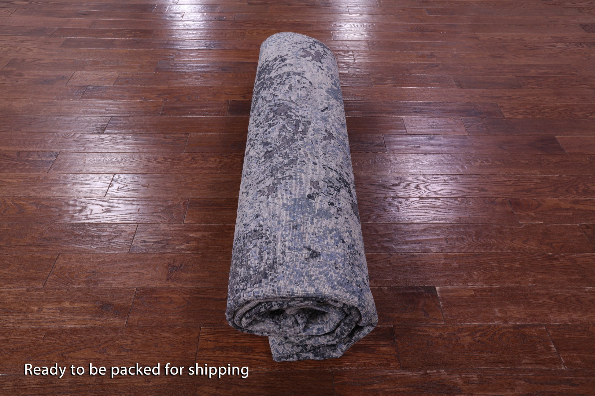 Contemporary Hand Knotted Wool & Silk Rug - 8' 11" X 12' 1" - Golden Nile