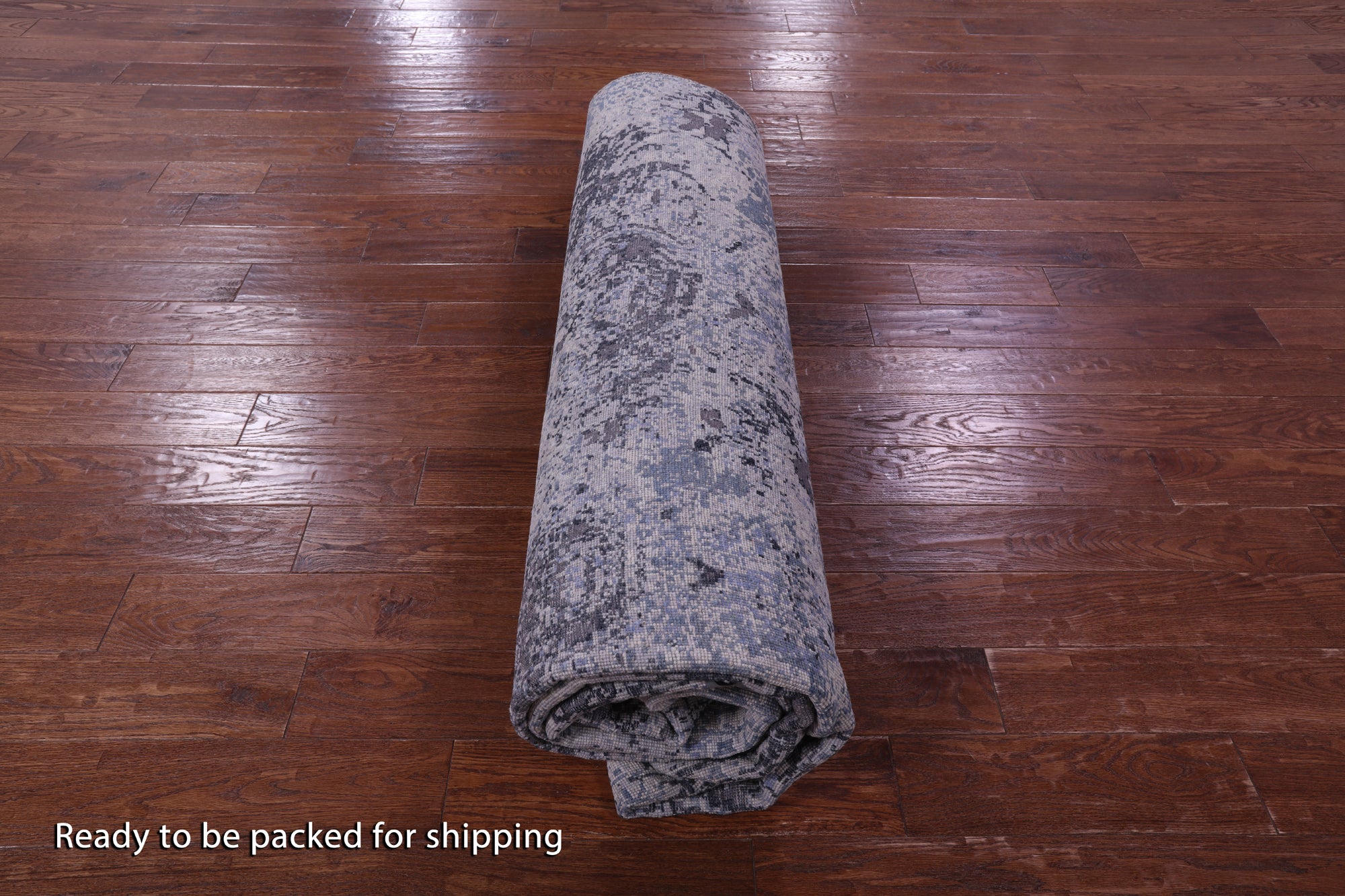Contemporary Hand Knotted Wool & Silk Rug - 8' 11" X 12' 1" - Golden Nile