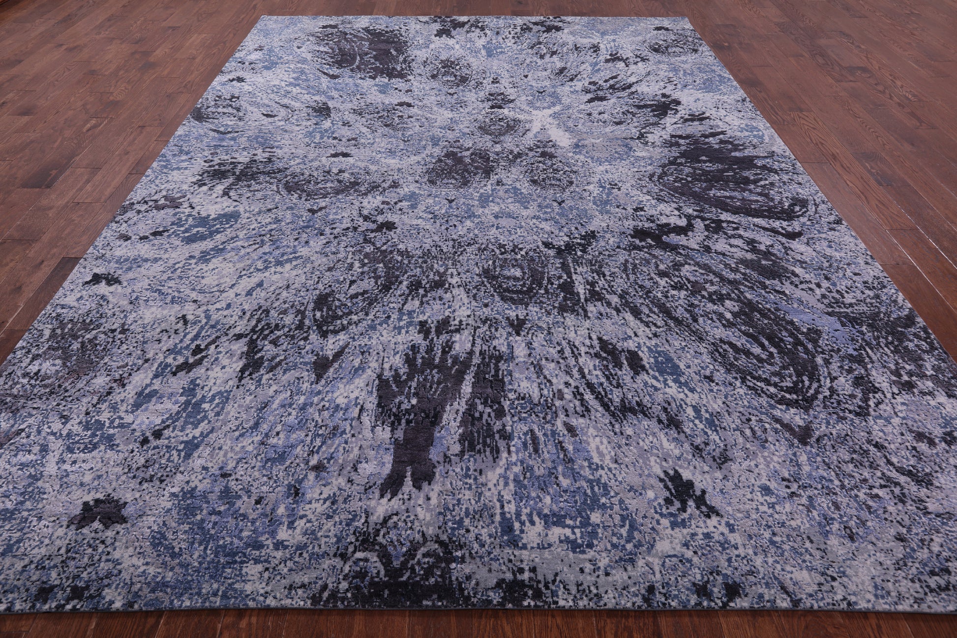 Contemporary Hand Knotted Wool & Silk Rug - 8' 11" X 12' 1" - Golden Nile