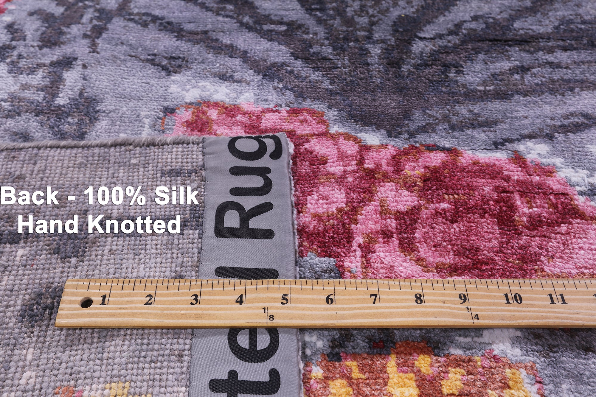 Contemporary Hand Knotted 100% Silk Rug - 8' 0" X 9' 11" - Golden Nile