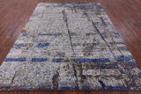Abstract Contemporary Hand Knotted Wool & Silk Rug - 7' 10" X 10' 1" - Golden Nile