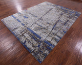 Abstract Contemporary Hand Knotted Wool & Silk Rug - 7' 10" X 10' 1" - Golden Nile