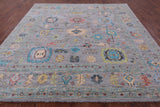 Grey Square Turkish Oushak Handmade Wool Rug - 10' 2" X 10' 3" - Golden Nile