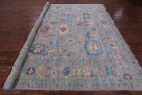 Grey Square Turkish Oushak Handmade Wool Rug - 10' 2" X 10' 3" - Golden Nile