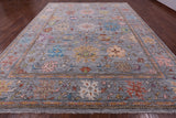 Grey Turkish Oushak Handmade Wool Rug - 12' 1" X 14' 9" - Golden Nile