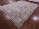 Grey Turkish Oushak Handmade Wool Rug - 12' 1" X 14' 9" - Golden Nile