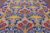 Blue William Morris Hand Knotted Wool Rug - 9' 5" X 11' 10" - Golden Nile