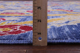 Blue William Morris Hand Knotted Wool Rug - 9' 5" X 11' 10" - Golden Nile