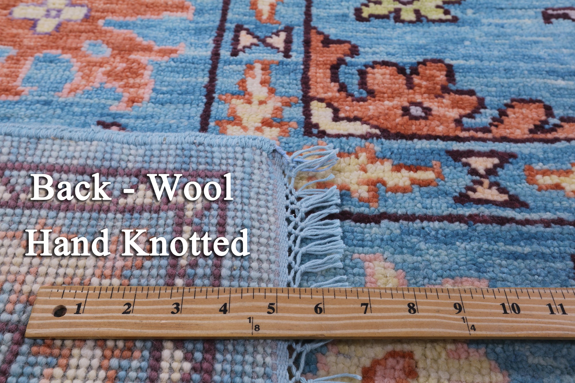 Blue Turkish Oushak Hand Knotted Wool Rug - 9' 11" X 14' 3" - Golden Nile