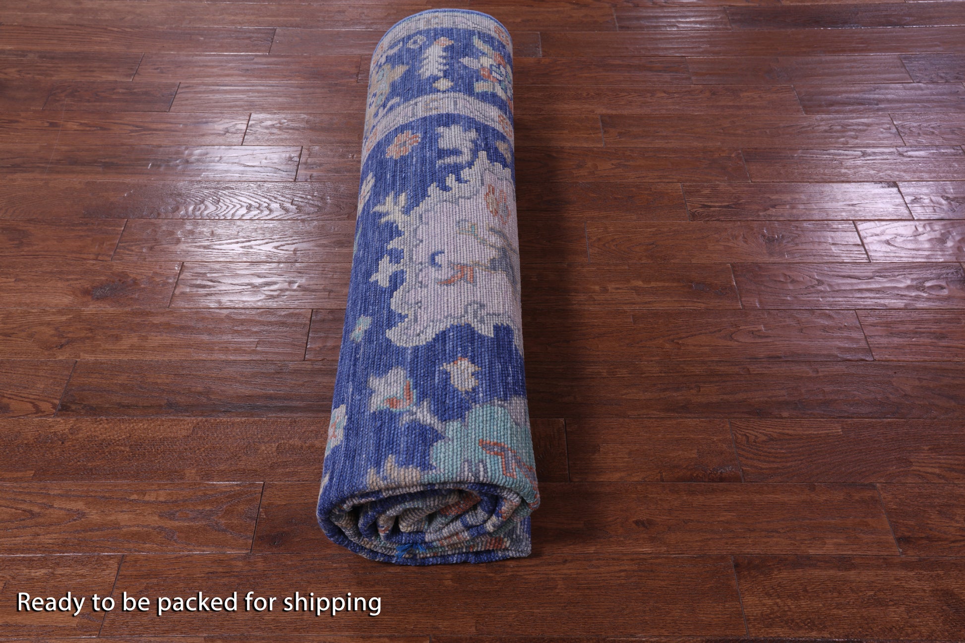 Blue Turkish Oushak Handmade Wool Rug - 8' 0" X 10' 6" - Golden Nile