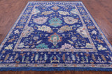Blue Turkish Oushak Handmade Wool Rug - 8' 0" X 10' 6" - Golden Nile