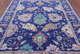 Blue Turkish Oushak Handmade Wool Rug - 8' 0" X 10' 6" - Golden Nile
